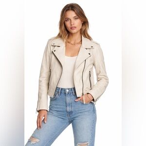 Isabel Etoile Marant Cream Leather Jacket for Women